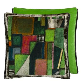 Подушка CCDG1578, Raku Patchwork Velvet, Emerald, Designers Guild 50 x 50см 